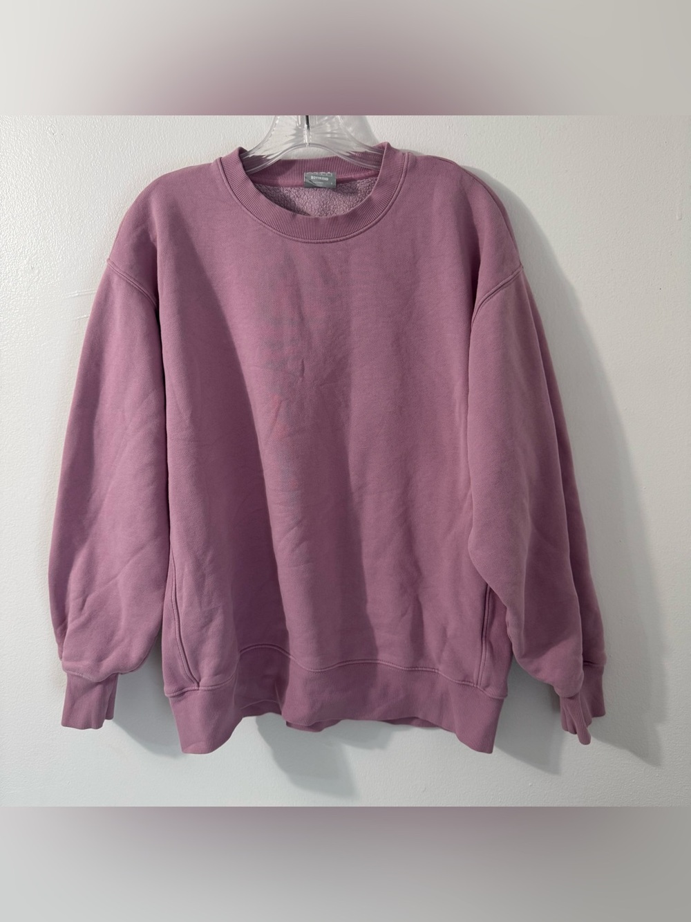 Aritzia Tna COZY Boyfriend Mauve Crewneck Sweatshirt Fleece Top